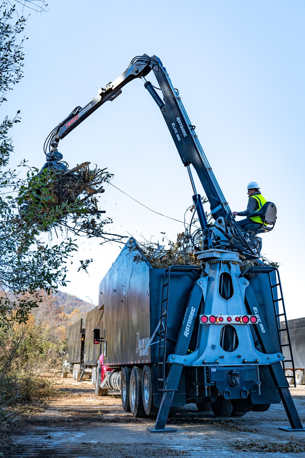 Buncombe County debris arrives at USACE temporary site in Swannanoa