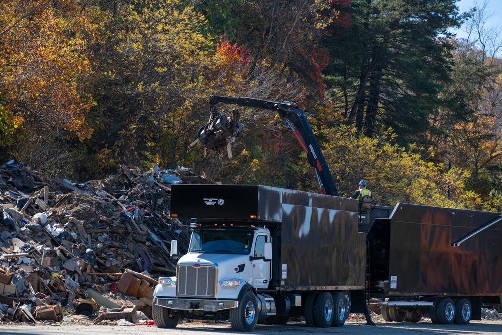 Buncombe County debris arrives at USACE temporary site in Swannanoa