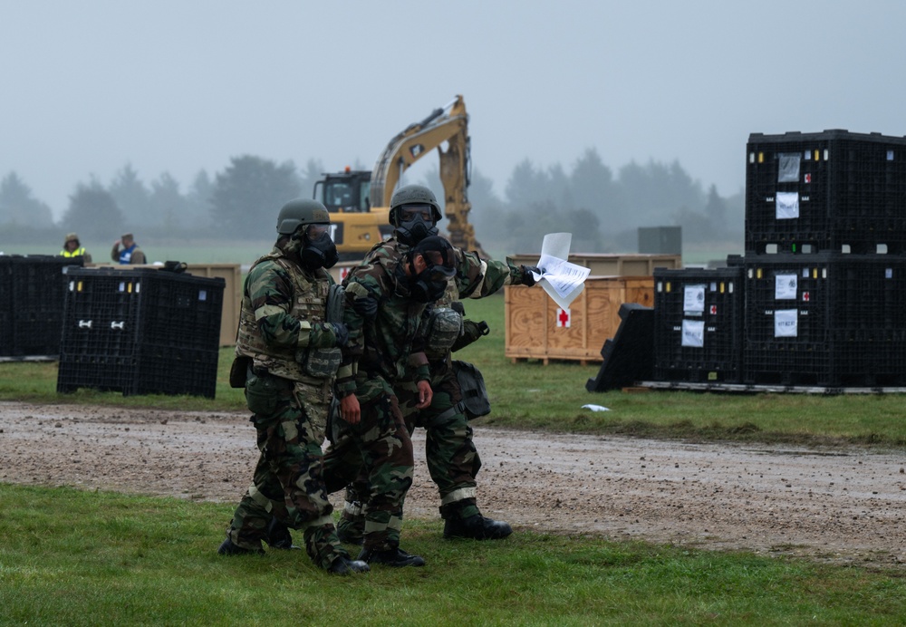 RAF Lakenheath exercises contingency training at Exercise Teal Thunder