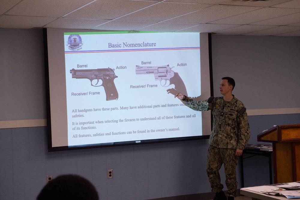 USS John C. Stennis Sailor teaches Firearm Safety
