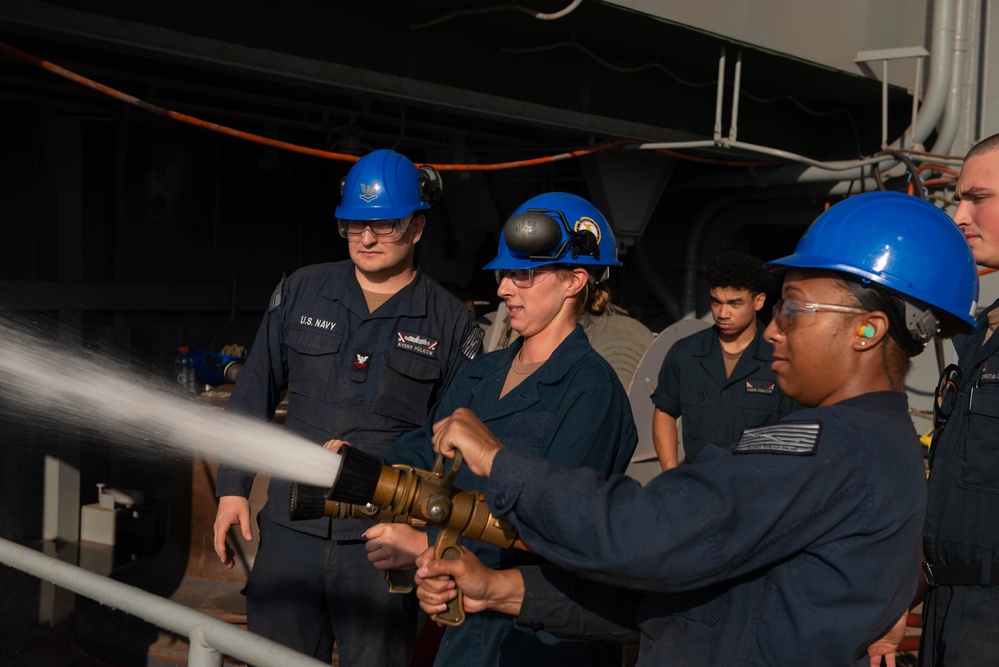 USS John C. Stennis Sailors conduct Routine Maintenance Check