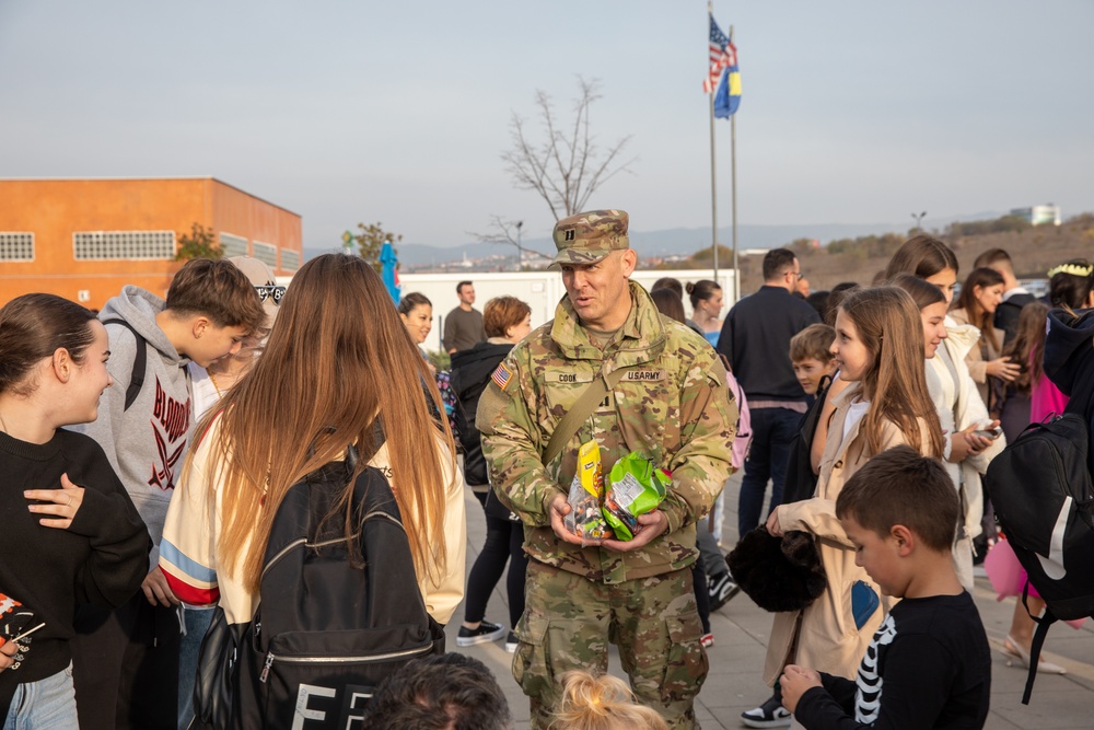 NATO-led KFOR 34 Soldiers attend Halloween celebration at the American School of Kosovo