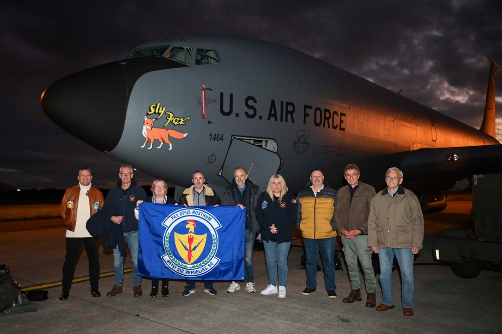 Members from the 100th Bomb Group fly with the 100th ARW