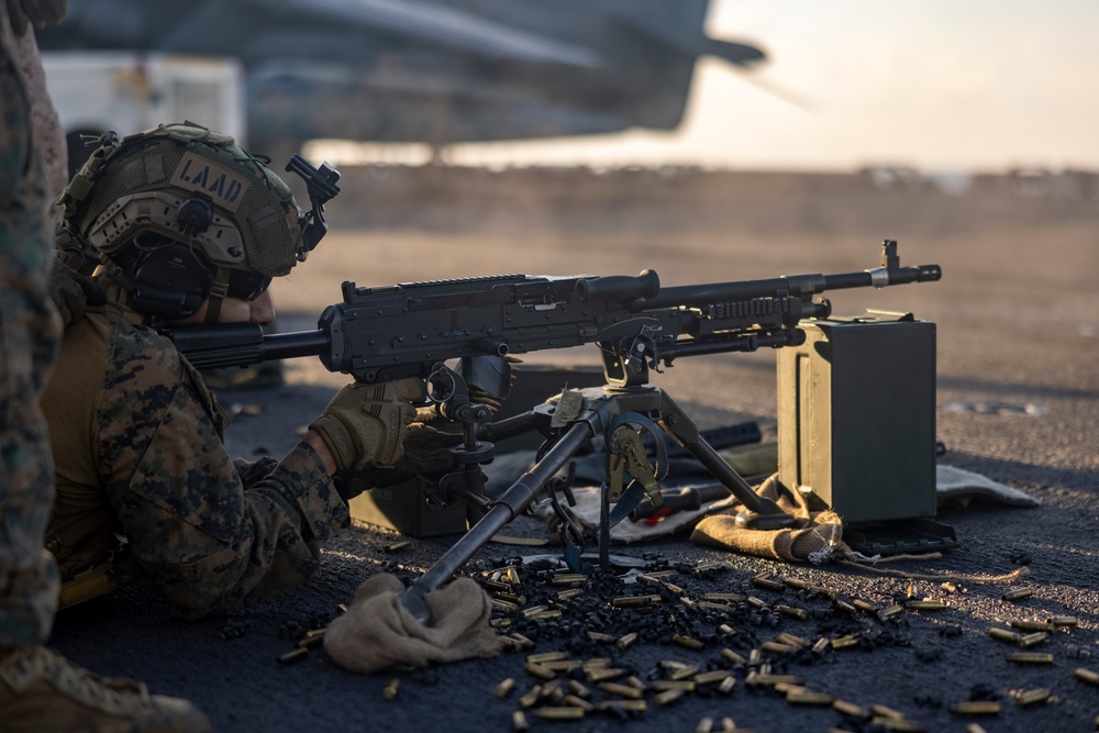 VMM 365 (REIN), 24th MEU (SOC) Crew-Served Weapons Deck Shoot on USS Wasp (LHD 1)