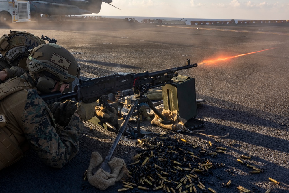 VMM 365 (REIN), 24th MEU (SOC) Crew-Served Weapons Deck Shoot on USS Wasp (LHD 1)