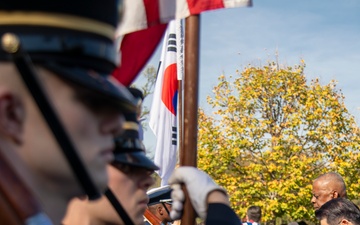 Secretary of Defense Lloyd J Austin III and Minister of National Defense Kim Yong Hyun Wreath Laying Ceremony