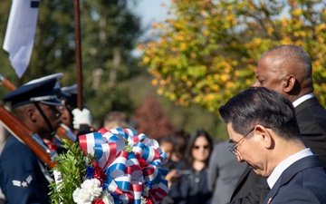 Secretary of Defense Lloyd J Austin III and Minister of National Defense Kim Yong Hyun Wreath Laying Ceremony