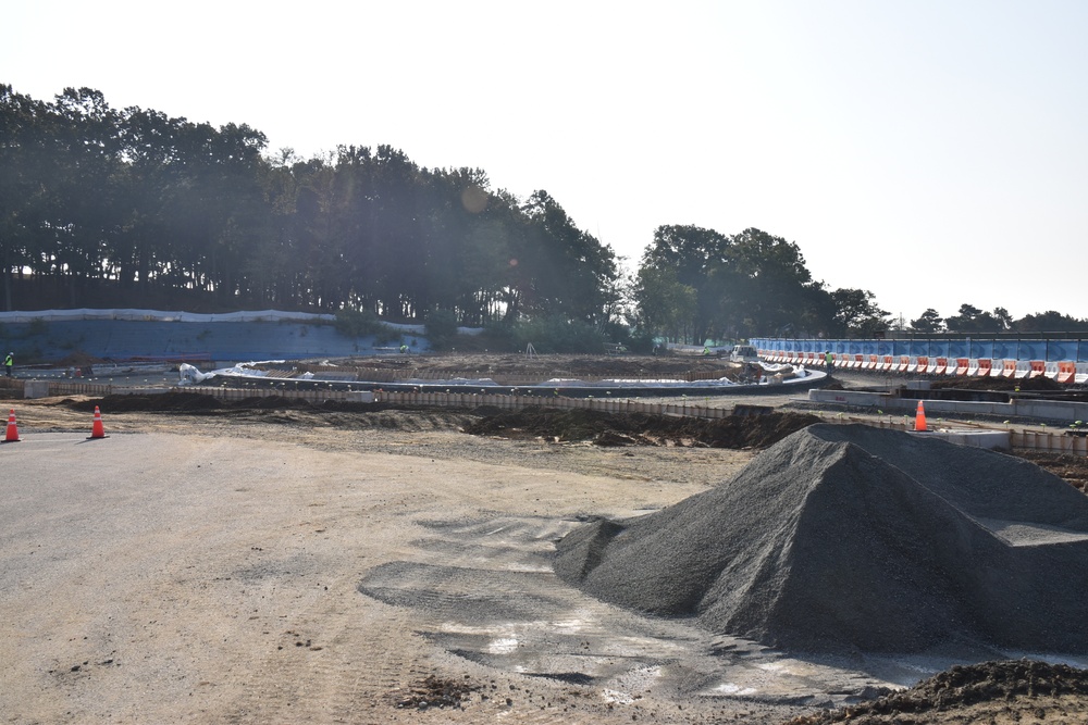 Army engineers place concrete for new roundabout on Camp Humphreys, South Korea