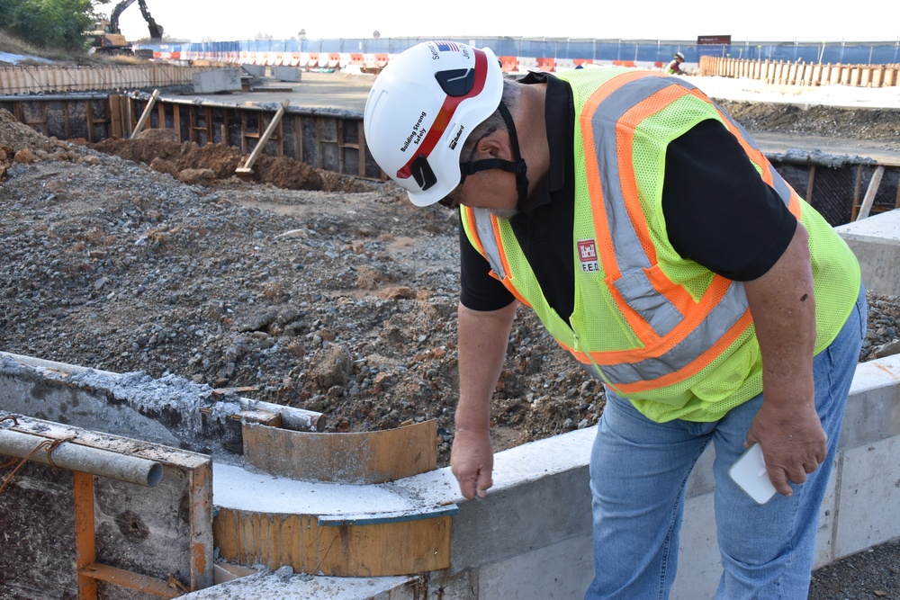 Army engineers place concrete for new roundabout on Camp Humphreys, South Korea