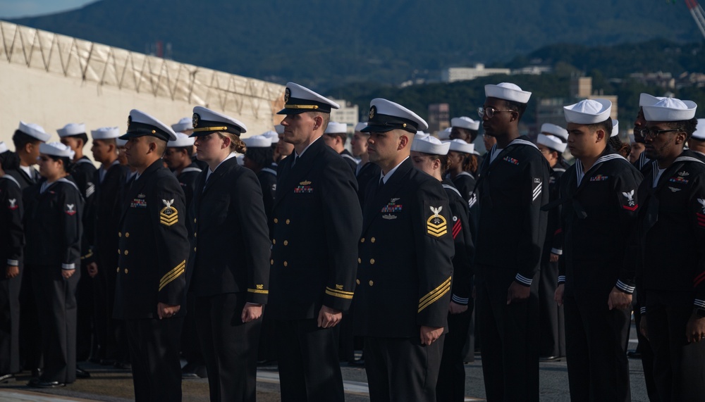 USS America (LHA 6) Conducts Dress Blues Inspections