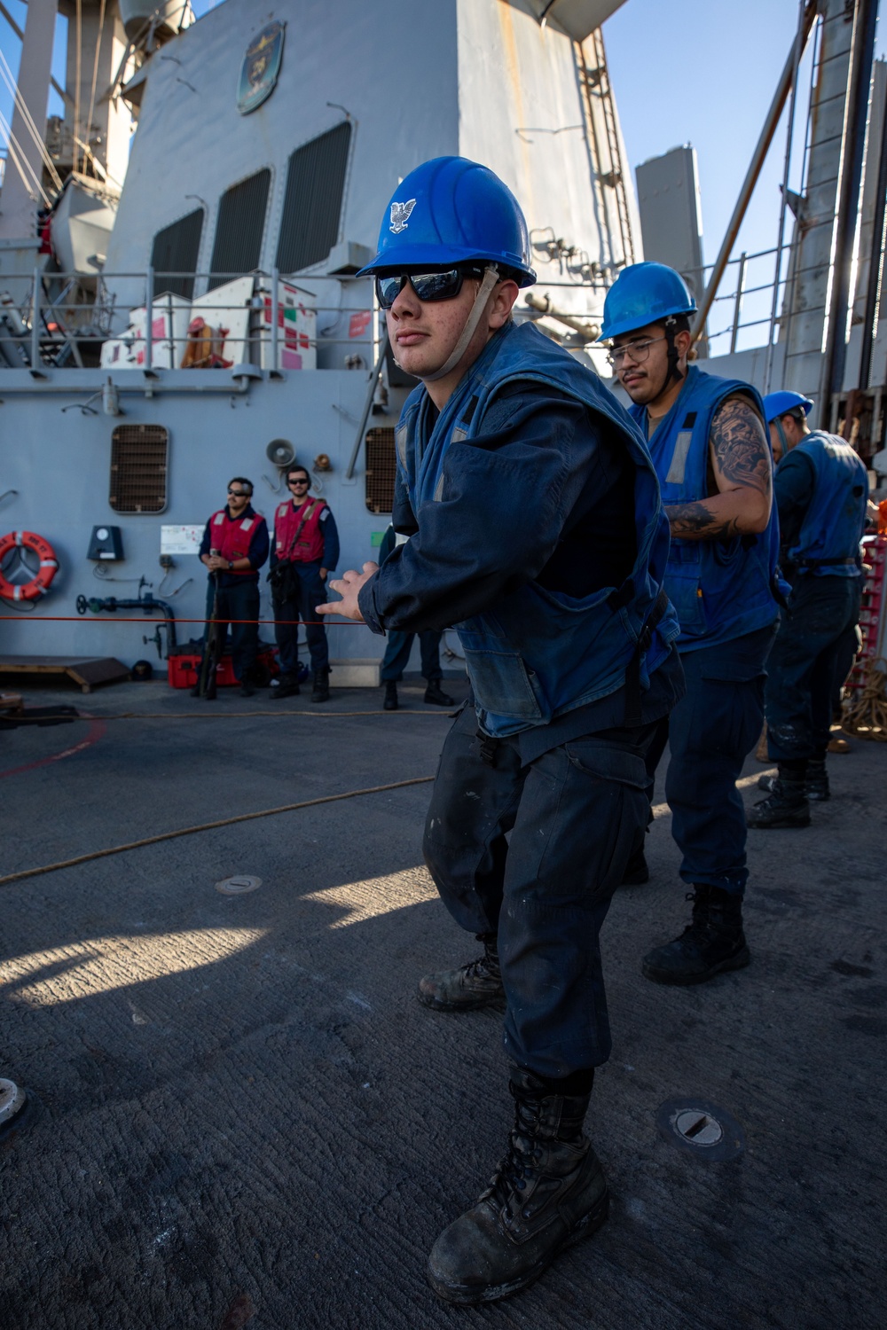 Replenishment-at-Sea Aboard the USS Cole