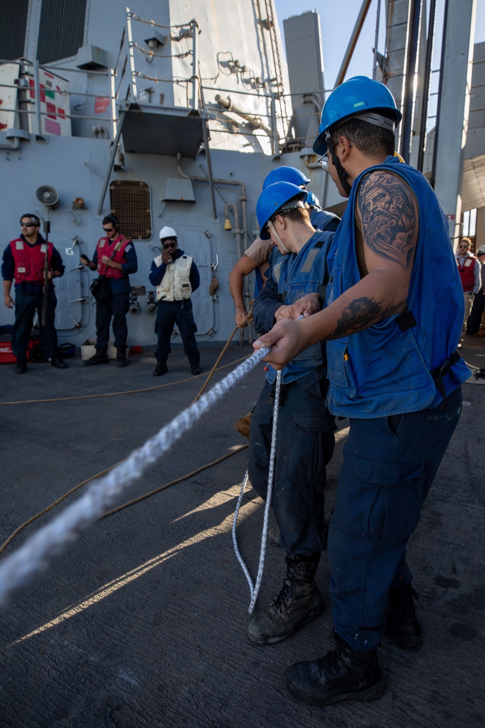 Replenishment-at-Sea Aboard the USS Cole