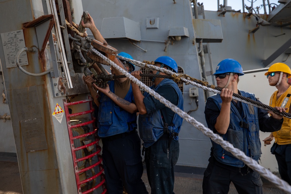 Replenishment-at-Sea Aboard the USS Cole