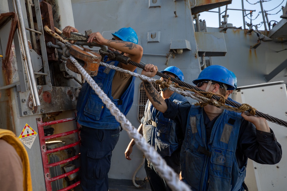 Replenishment-at-Sea Aboard the USS Cole