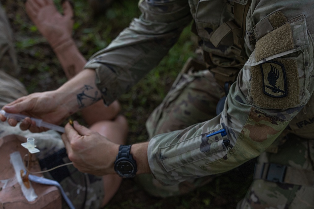 Soldiers practice tactical combat casualty care during E3B training