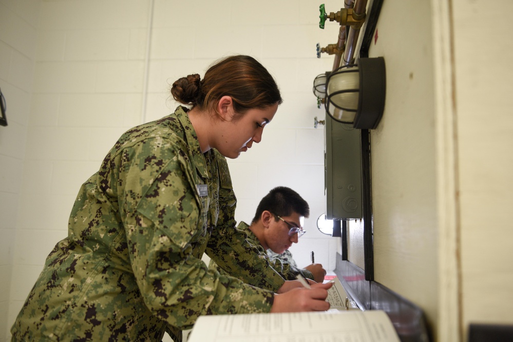 SCSTC Accession-Level Sailors Practice Hanging Danger Tags