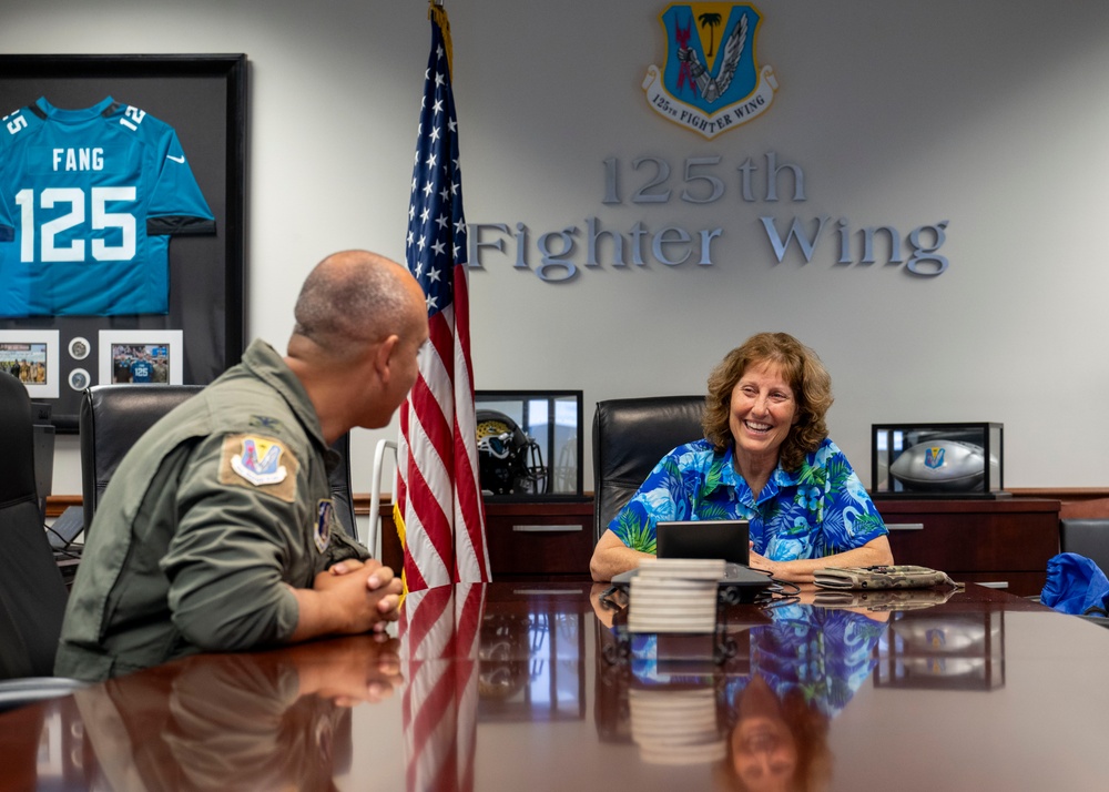 Victoria Yeager Visits the 125th Fighter Wing