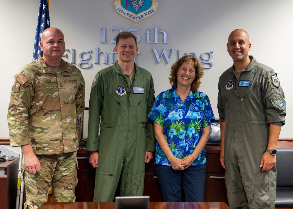 Victoria Yeager Visits the 125th Fighter Wing