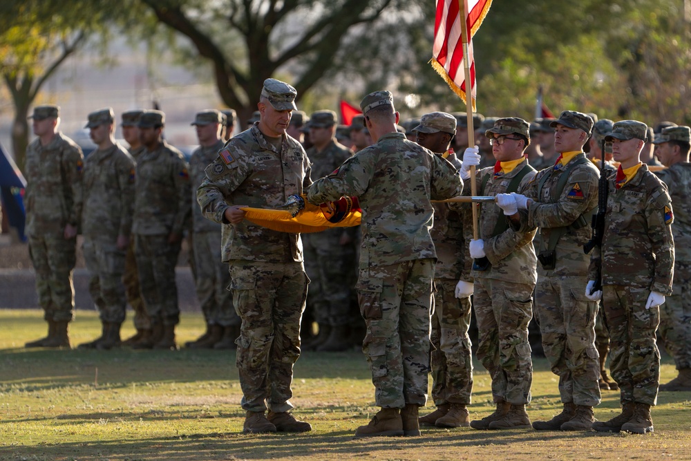 1st Armored Division’s 3rd Armored Brigade Combat Team cases colors for Poland