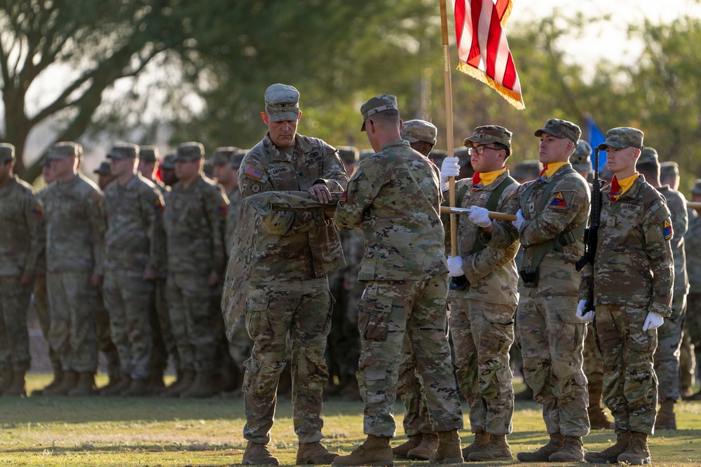 1st Armored Division’s 3rd Armored Brigade Combat Team cases colors for Poland