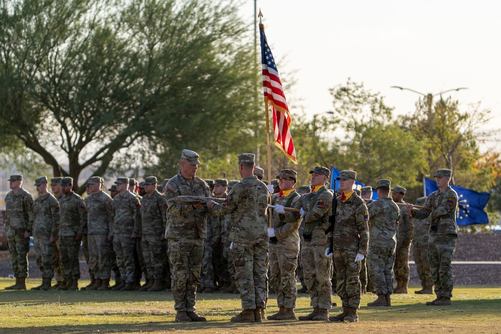 1st Armored Division’s 3rd Armored Brigade Combat Team cases colors for Poland