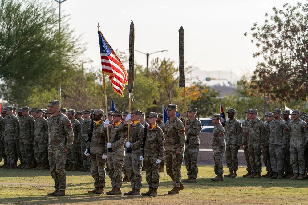 1st Armored Division’s 3rd Armored Brigade Combat Team cases colors for Poland