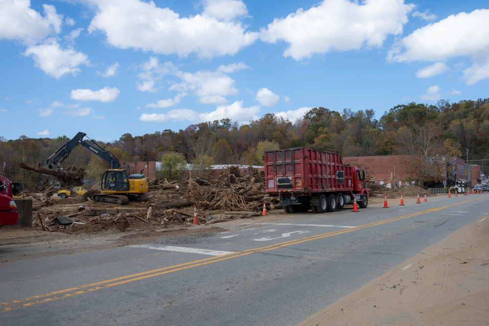 Debris moved out of Old Fort to McDowell County temporary debris site