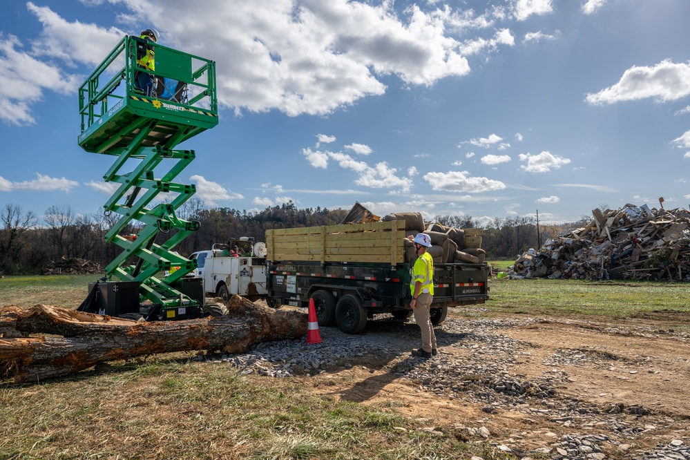 Debris moved out of Old Fort to McDowell County temporary debris site