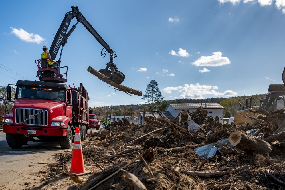 Debris moved out of Old Fort to McDowell County temporary debris site