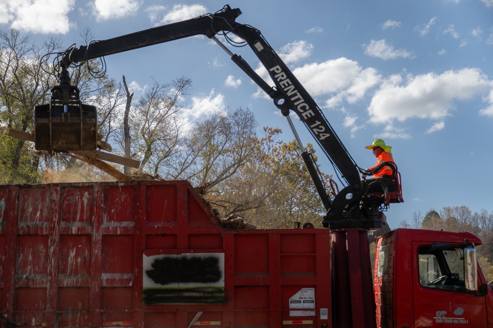 Debris moved out of Old Fort to McDowell County temporary debris site