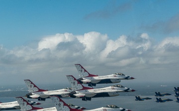 Thunderbirds and Blue Angels fly over Pensacola