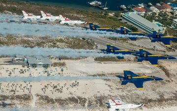 Thunderbirds and Blue Angels fly over Pensacola