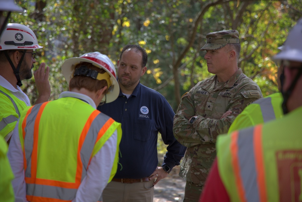 USACE South Atlantic Division Commander and FEMA Region 4 Administrator Review Debris Removal Efforts at Lake Lure