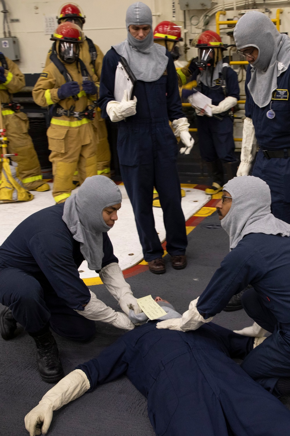 USS Tripoli Conducts a General Quarters Drill