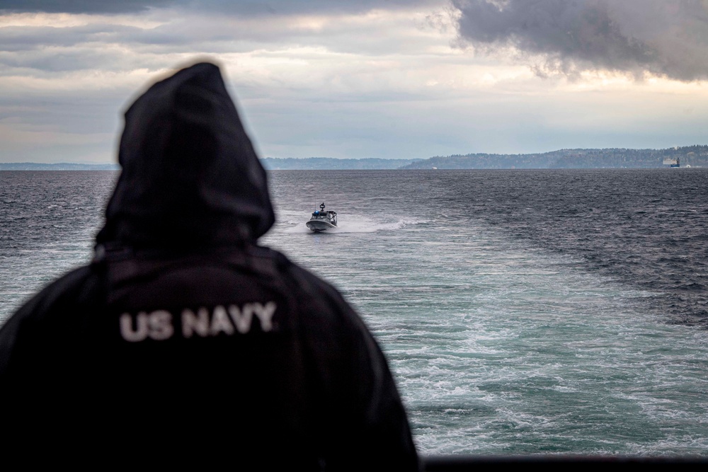 Nimitz Sailor Stands Watch
