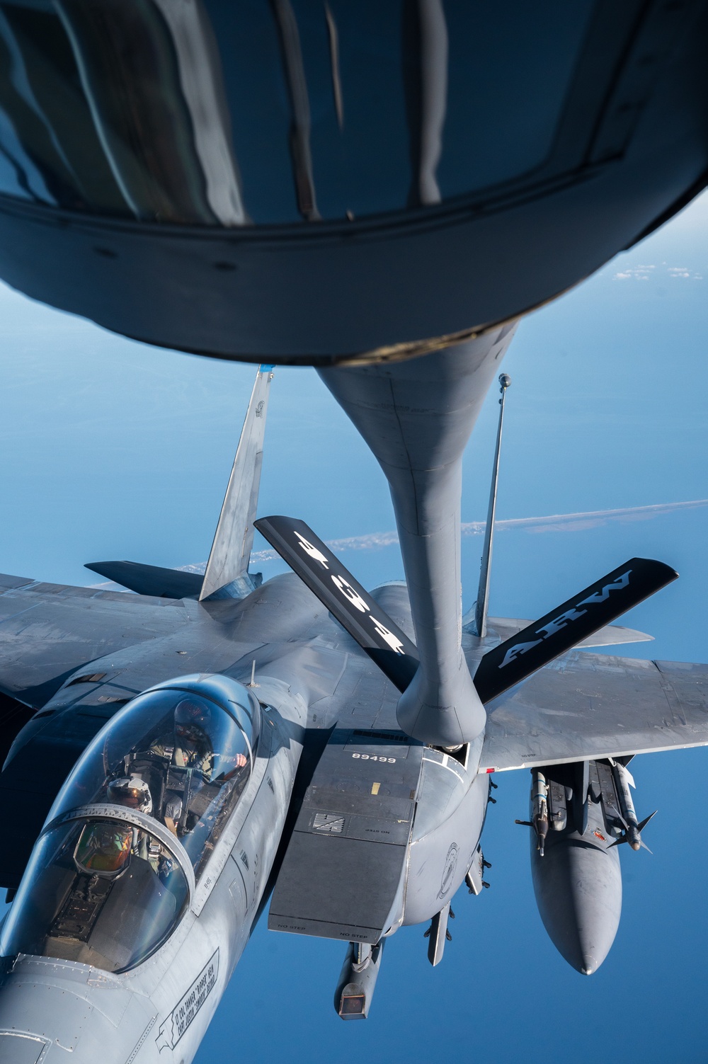 In-flight refueling of 4th Fighter Wing F-15s