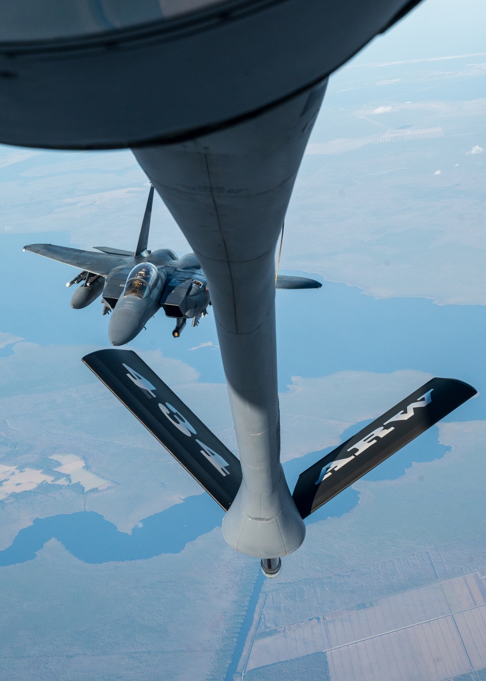 In-flight refueling of 4th Fighter Wing F-15s