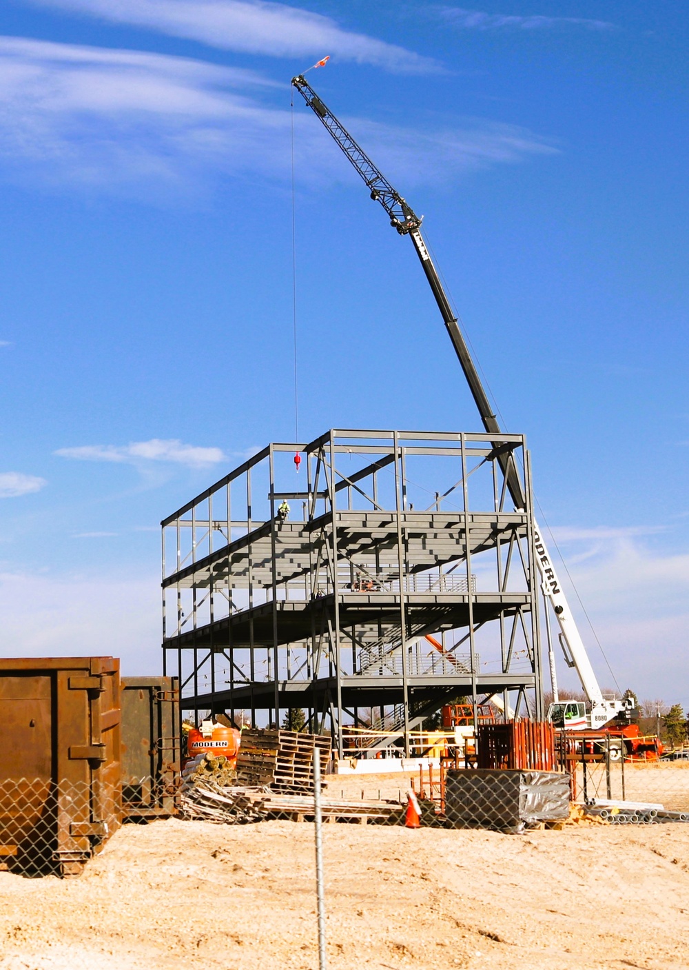 October 2024 construction operations for Fort McCoy East Barracks Project