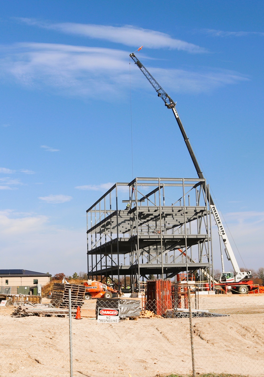 October 2024 construction operations for Fort McCoy East Barracks Project