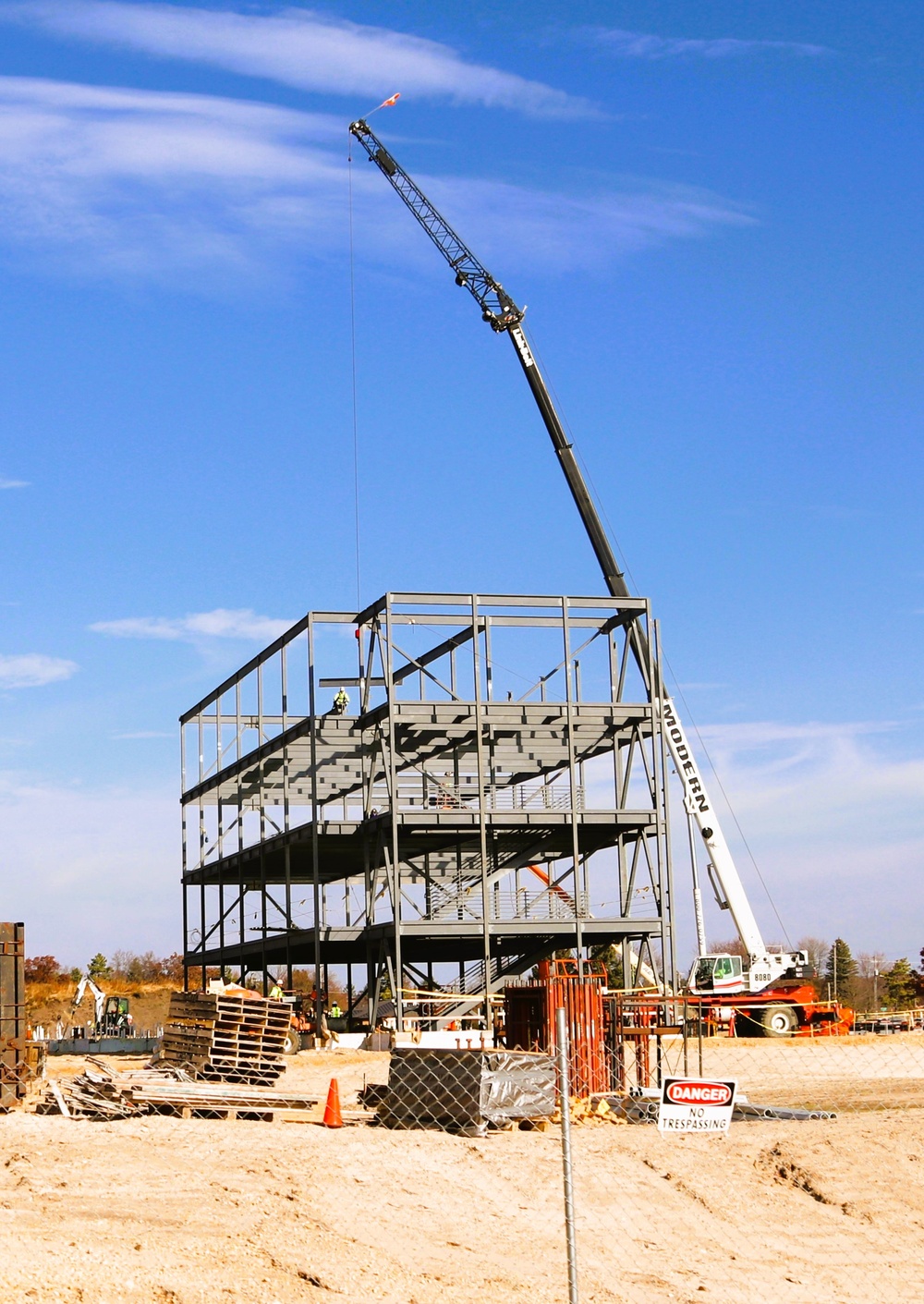 October 2024 construction operations for Fort McCoy East Barracks Project