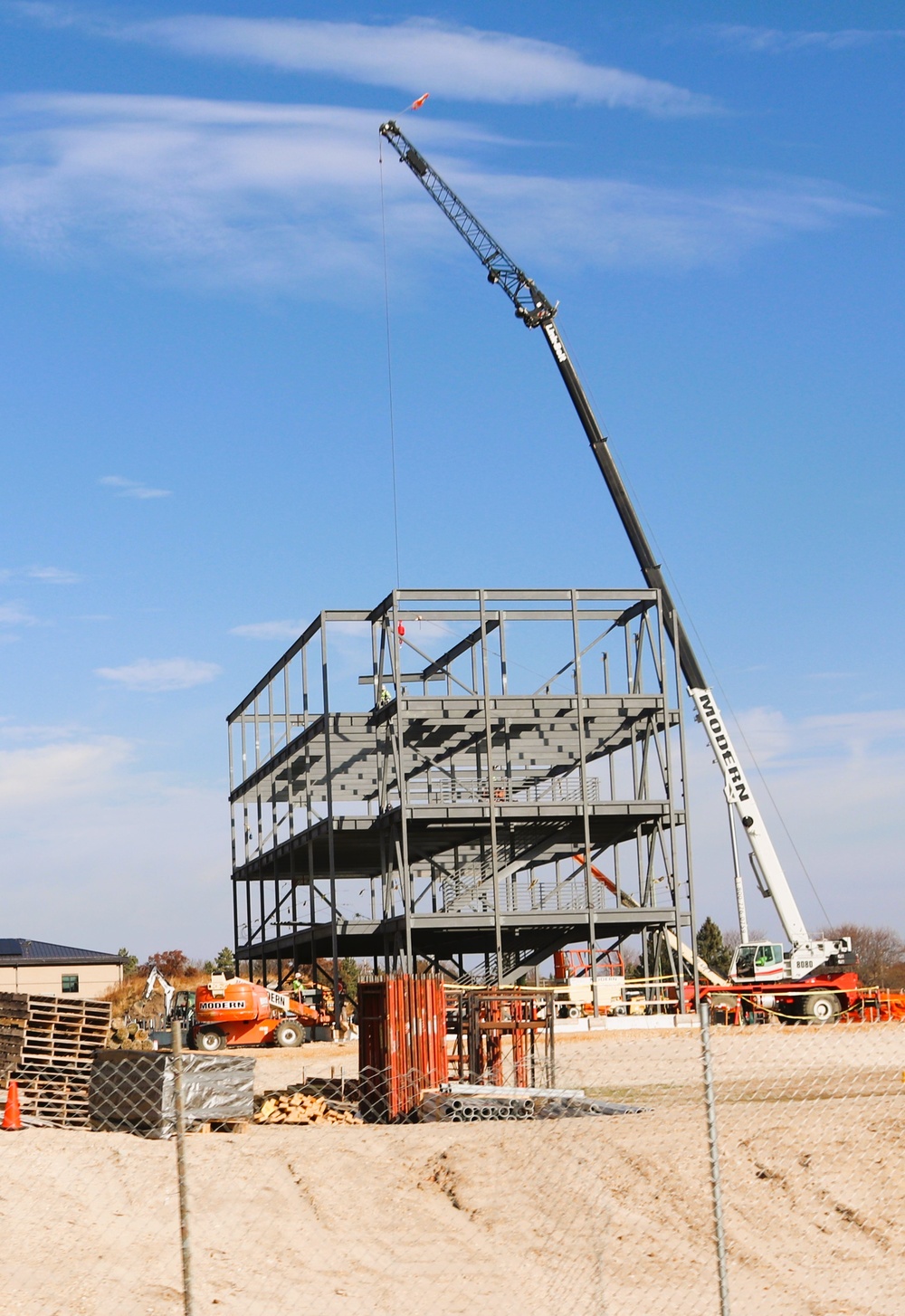 October 2024 construction operations for Fort McCoy East Barracks Project