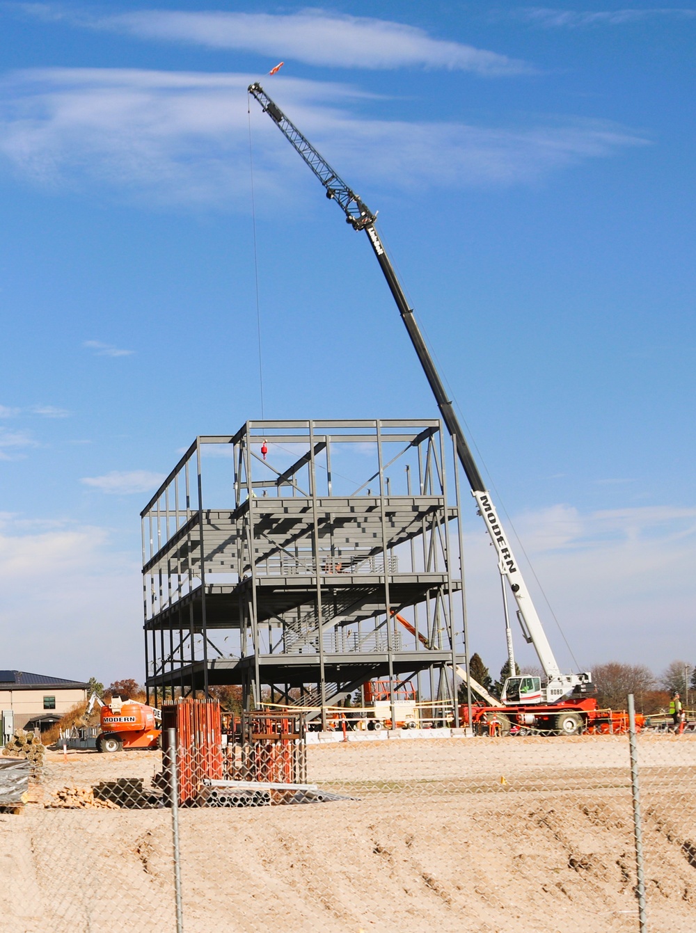 October 2024 construction operations for Fort McCoy East Barracks Project