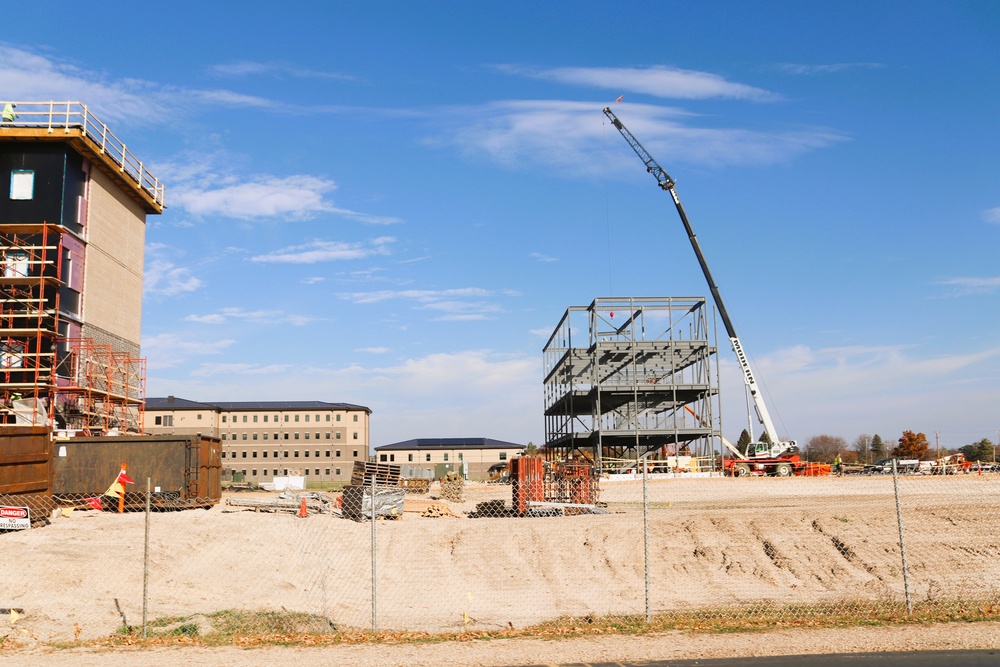 October 2024 construction operations for Fort McCoy East Barracks Project