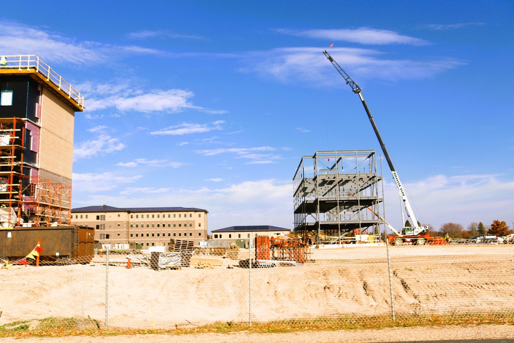 October 2024 construction operations for Fort McCoy East Barracks Project