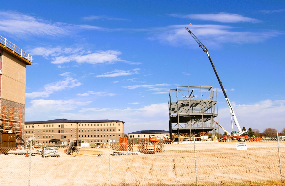 October 2024 construction operations for Fort McCoy East Barracks Project