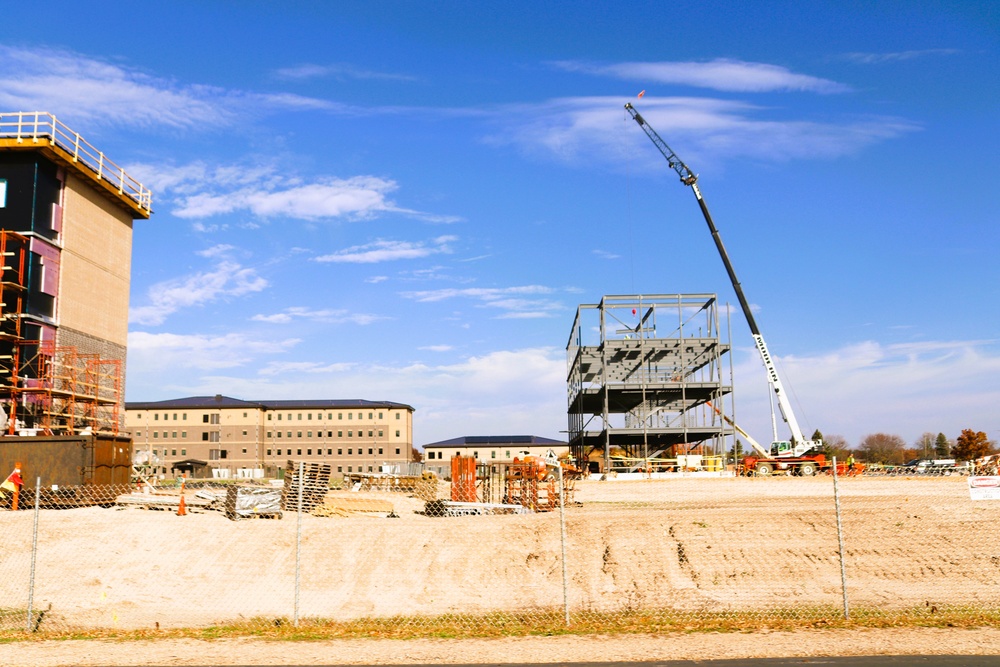 October 2024 construction operations for Fort McCoy East Barracks Project