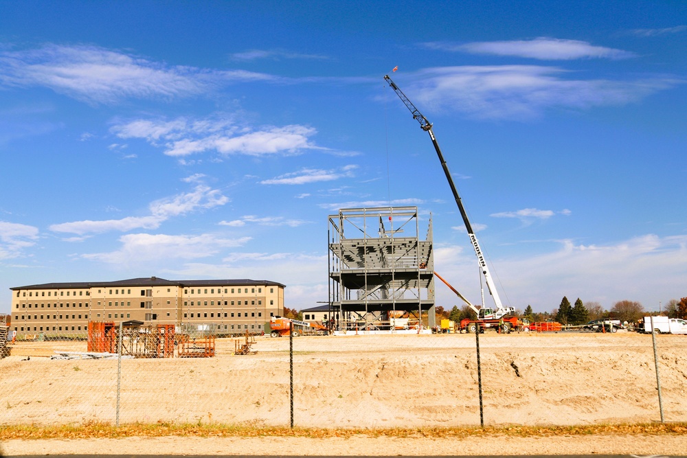 October 2024 construction operations for Fort McCoy East Barracks Project