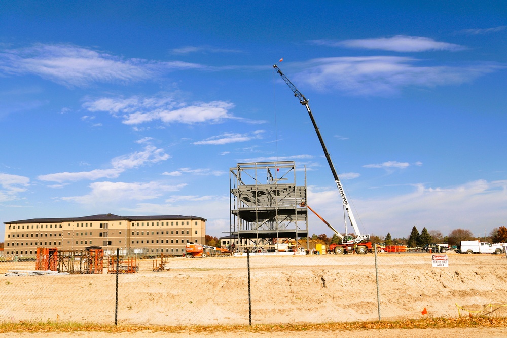 October 2024 construction operations for Fort McCoy East Barracks Project