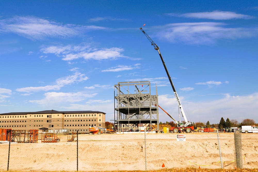 October 2024 construction operations for Fort McCoy East Barracks Project