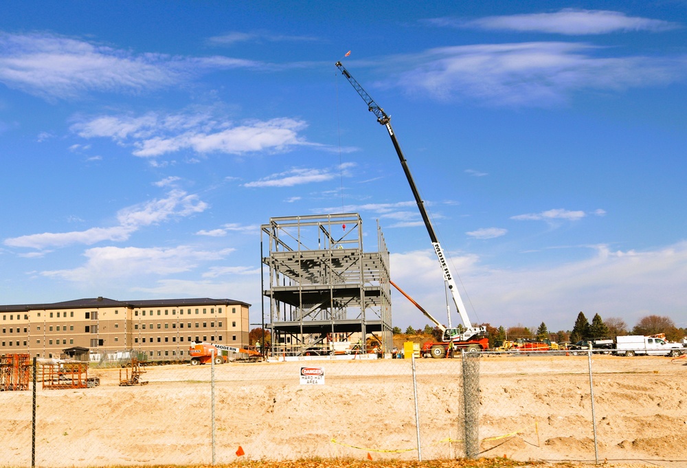 October 2024 construction operations for Fort McCoy East Barracks Project